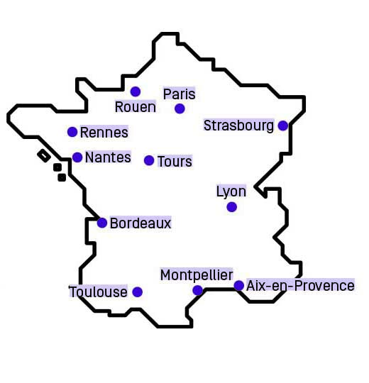 Carte de France des ESG Carte de France des ESG