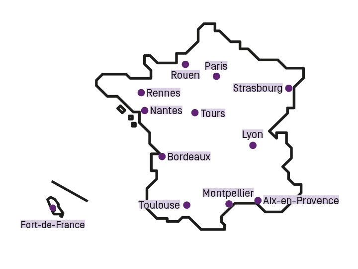 ESG France Ecole de Commerce map